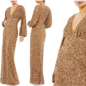 MacDuggal Bronze Sequin Dress Evening Gown